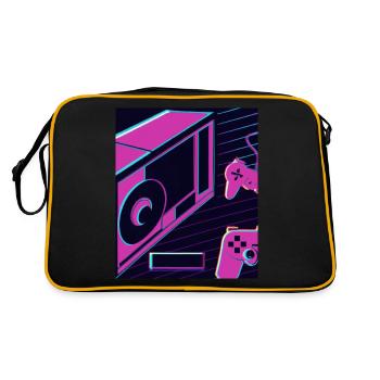 Vaporwave Aesthetic Gaming Console Future - Retro Bag - black/gold - Back