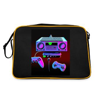 Vaporwave Aesthetic Retro Gaming Console - Retro Bag - black/gold - Back