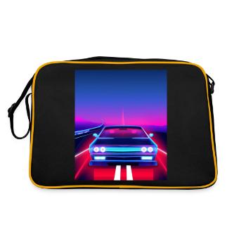 Vaporwave Aesthetic Vintage Highway - Retro Bag - black/gold - Back
