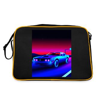 Vaporwave Aesthetic Vintage Highway - Retro Bag - black/gold - Back