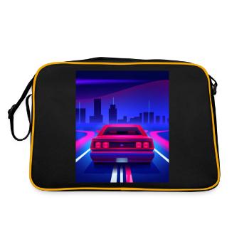 Vaporwave Aesthetic Vintage Highway - Retro Bag - black/gold - Back