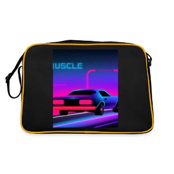 Vaporwave Aesthetic Vintage Highway - Retro Bag - black/gold - Back