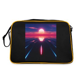Vaporwave Aesthetic Sunset Sea - Retro Bag - black/gold - Back