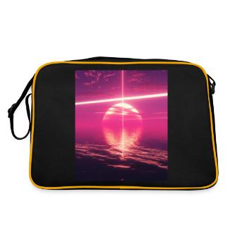 Vaporwave Aesthetic Sunset Sea - Retro Bag - black/gold - Back