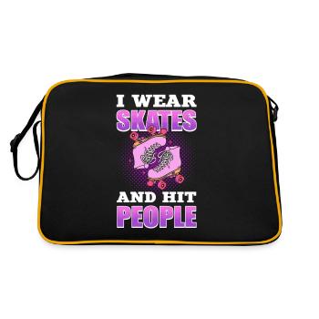 Je porte des patins et frappe les gens Roller Derby Roller - Sac Retro - noir/or - Dos
