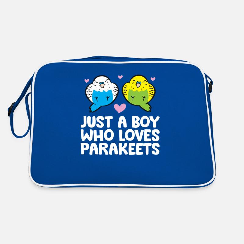 Just a Boy Who Loves Parakeets Wellensittich Retro Tasche