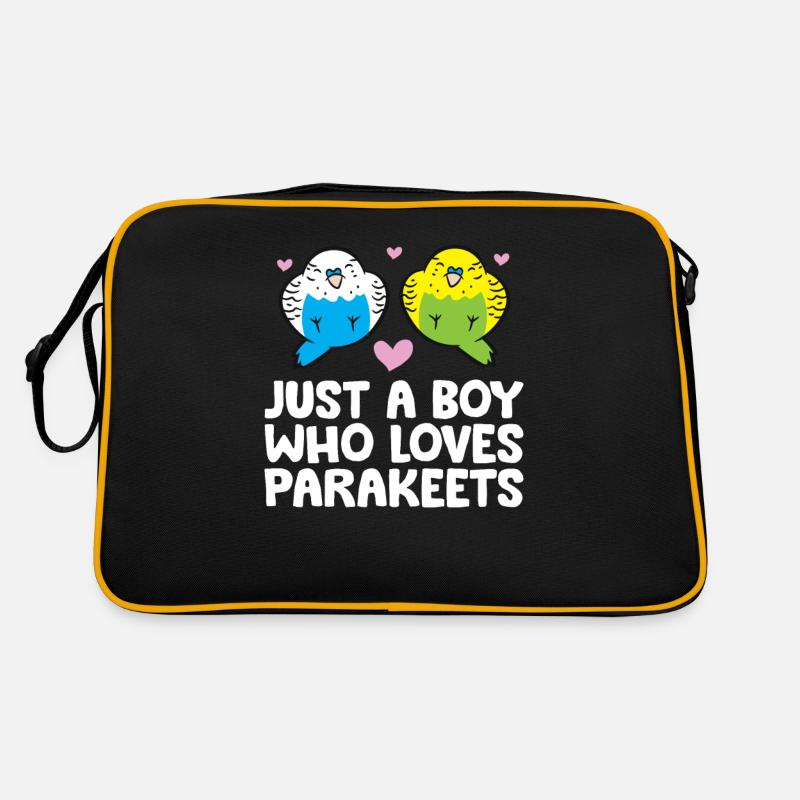 Just a Boy Who Loves Parakeets Wellensittich Retro Tasche