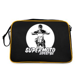 Supermoto / Supermotard / Supermoto Wheelie Biker - Retro Tasche - Schwarz/Gold - Hinten
