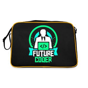 Future Coder Coding Programmer Code - Retro Bag - black/gold - Back