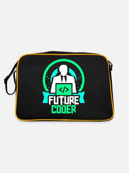Future Coder Coding Programmer Code - Retro Bag - black/gold - Back