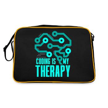 Programming Is My Therapy Coding Code Coder - Retro Bag - black/gold - Back