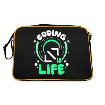 Coding Is Life Code Coder Programmer - Retro Bag - black/gold - Back