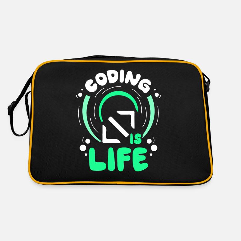 Coding Ist Leben Code Coder Programmierer Retro Tasche
