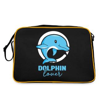 Dolphin Lover Dolphin Dolphins Dolphins - Retro Bag - black/gold - Back