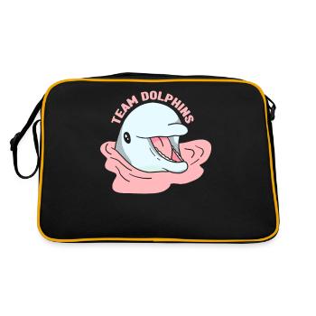 Team Dolphins Dolphin Lover Dolphin Dolphin - Retro Bag - black/gold - Back