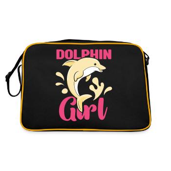 Dolphin Girls Dolphins Dolphins Dolphin Lovers - Retro Bag - black/gold - Back