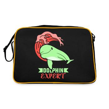Dolphin Expert Dolphins Dolphins Dolphin Lovers - Retro Bag - black/gold - Back