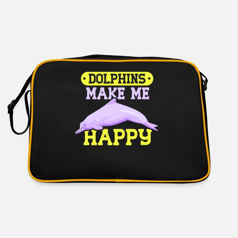 Les dauphins me rendent heureux Dauphin dauphin Sac Retro