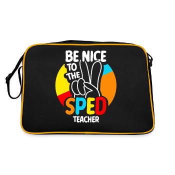 Seien Sie Nett Zum Sped Lehrer Sonderpädagogik - Retro Tasche - Schwarz/Gold - Hinten