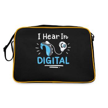 Ich Höre Im Digitalen Gehörlosenbewusstsein - Retro Tasche - Schwarz/Gold - Hinten