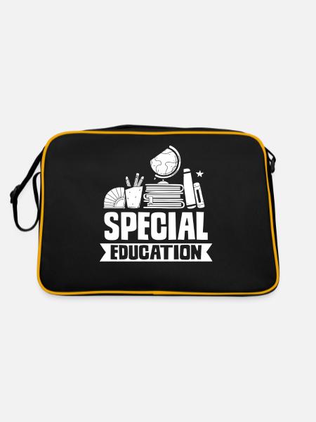 Sonderpädagogik Beruf Lehrer Sonderpädagoge - Retro Tasche - Schwarz/Gold - Hinten