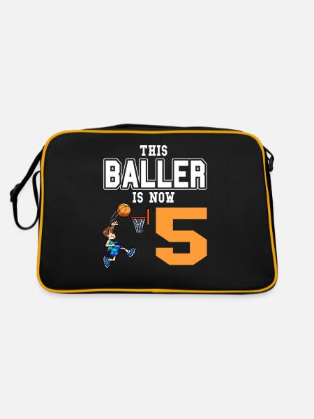 Joueur de basket-ball ce Baller a maintenant 5 ans - Sac Retro - noir/or - Dos