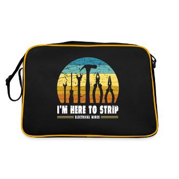 I'm Here To Strip Electrical Wires Electrical - Retro Bag - black/gold - Back