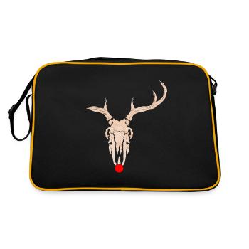 Rudolph Reindeer Skull With Red Nose Christmas - Retro Tasche - Schwarz/Gold - Hinten