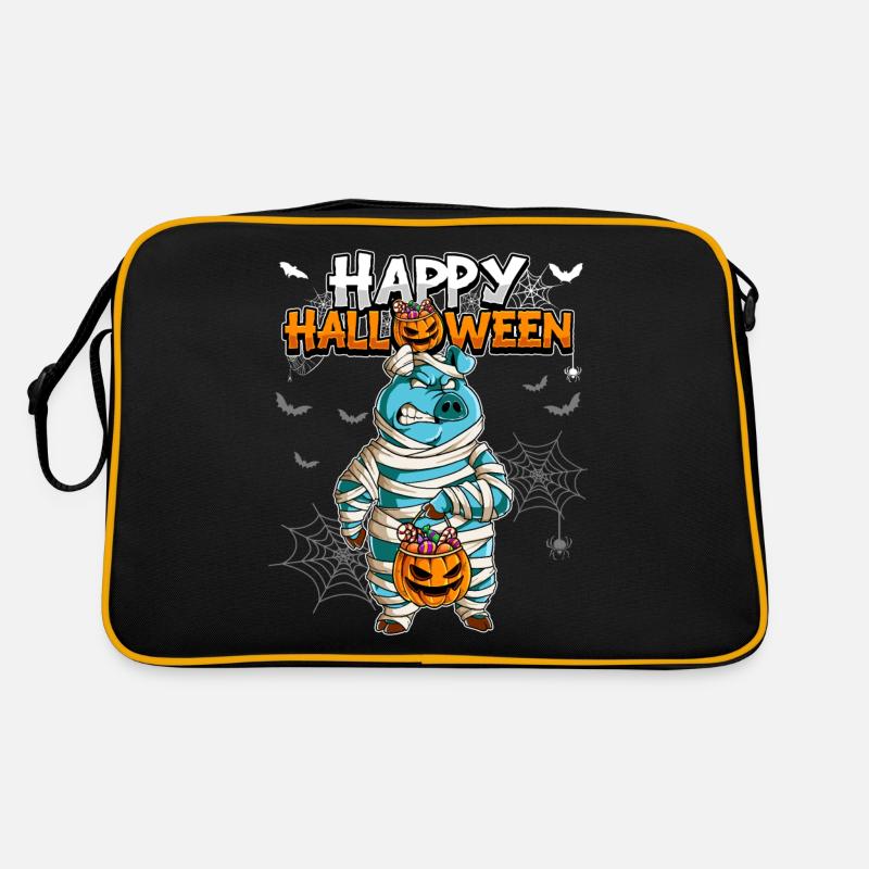 Halloween Schwein Mumie Retro Tasche