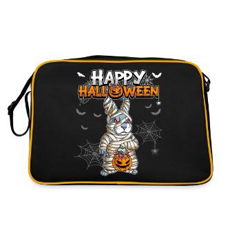 Halloween Rabbit Mummy - Retro Bag - black/gold - Back