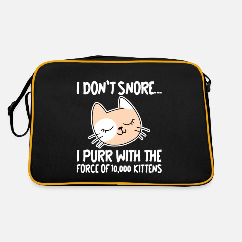 Je ronronne avec la force de 10 000 chatons 1 - Sac Retro - noir/or