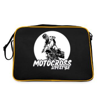 Motocross/enduro/freestyle mx/dirt bike retro - Retro Bag - black/gold - Back