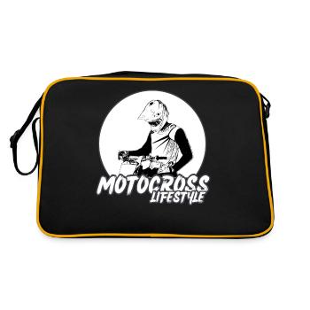 Motocross/enduro/freestyle mx/dirt bike retro - Retro Bag - black/gold - Back