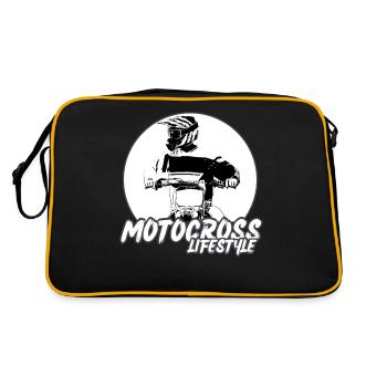 Motocross/enduro/freestyle mx/dirt bike retro - Retro Bag - black/gold - Back