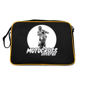 Motocross/enduro/freestyle mx/dirt bike retro - Retro Bag - black/gold - Back