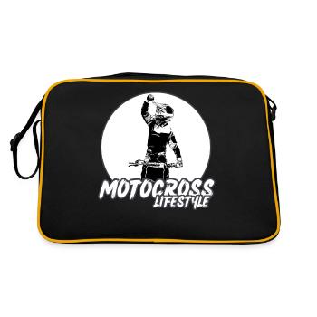 Motocross/enduro/freestyle mx/dirt bike retro - Retro Bag - black/gold - Back
