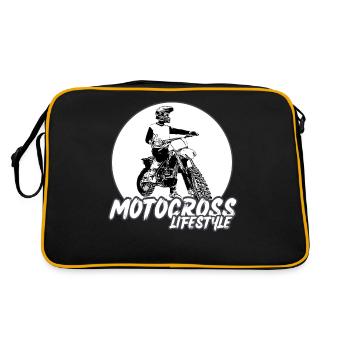 Motocross/enduro/freestyle mx/dirt bike retro - Retro Bag - black/gold - Back