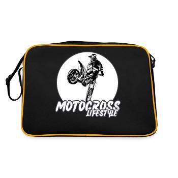 Motocross/enduro/freestyle mx/dirt bike retro - Retro Bag - black/gold - Back
