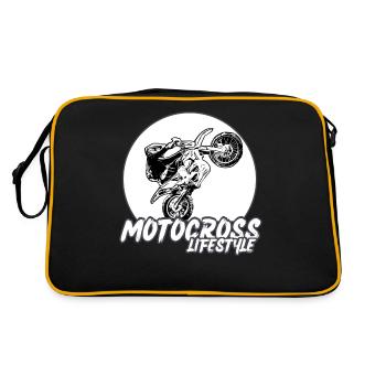 Motocross/enduro/freestyle mx/dirt bike retro - Retro Bag - black/gold - Back