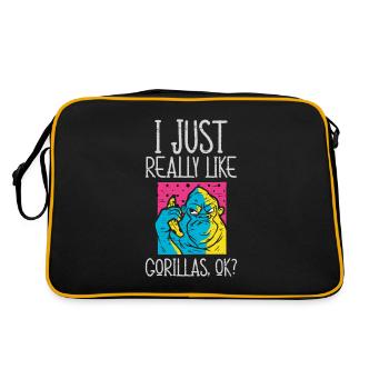 J’aime vraiment les gorilles ok - Sac Retro - noir/or - Dos