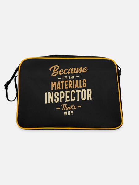 Materials Inspector Job Occupation Birthday Worker - Retro Bag - black/gold - Back