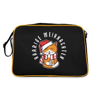 Haarige weihnachten - Retro Tasche - Schwarz/Gold - Hinten