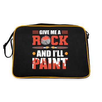 Donnez-moi une pierre et je peindrai de la peinture rupestre - Sac Retro - noir/or - Dos