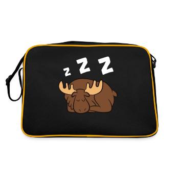Elch Schlafender Fauler Elch Pyjama Schlafender - Retro Tasche - Schwarz/Gold - Hinten
