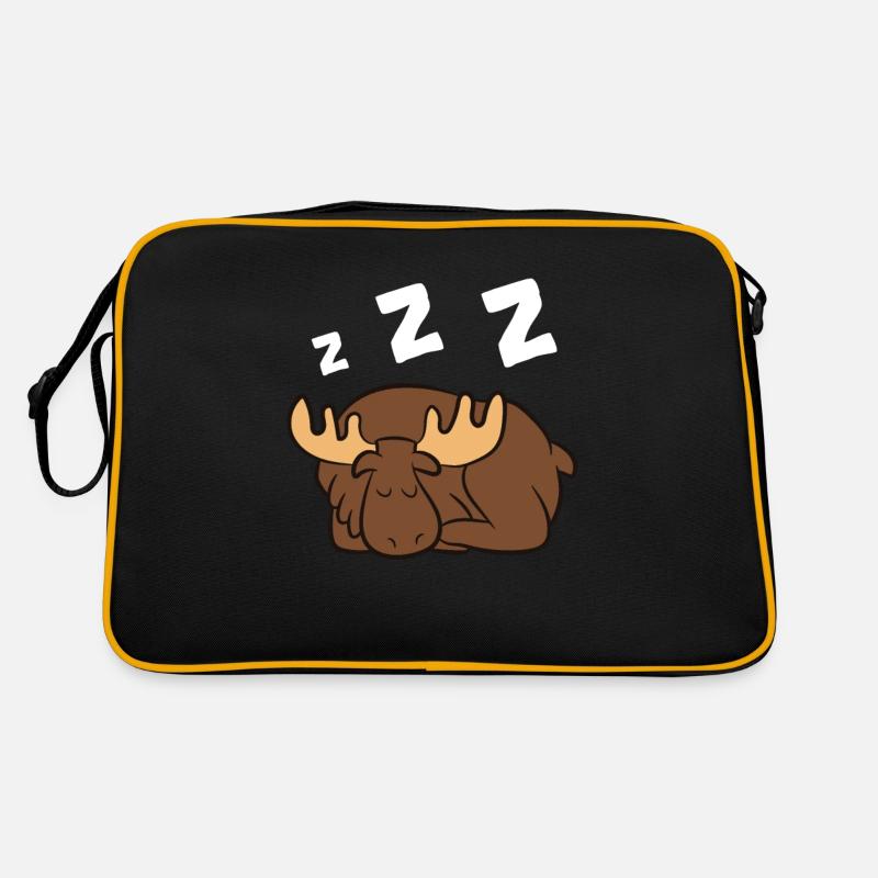 Elch Schlafender Fauler Elch Pyjama Schlafender Retro Tasche