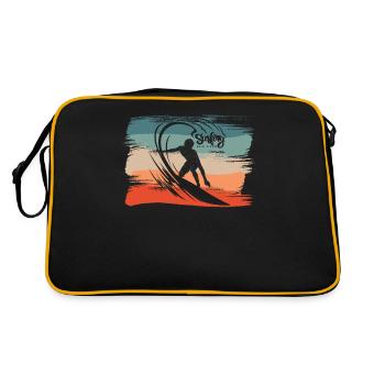 Surfing Beach Surfer Board Surfing - Retro Bag - black/gold - Back