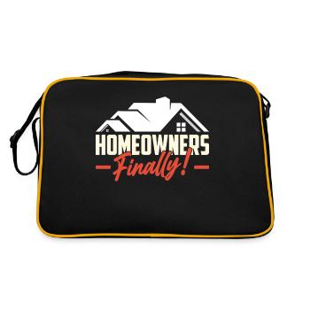 Hauseigentümer Endlich Hausherr Hausbesitzer Haus - Retro Tasche - Schwarz/Gold - Hinten