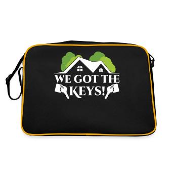 Wir Haben Die Schlüssel Hauseigentümer Hausherr - Retro Tasche - Schwarz/Gold - Hinten