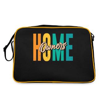 Hauseigentümer Hausherr Hausbesitzer Haus - Retro Tasche - Schwarz/Gold - Hinten