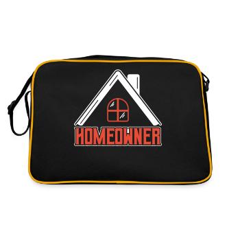 Hauseigentümer Hausherr Hausbesitzer Haus - Retro Tasche - Schwarz/Gold - Hinten